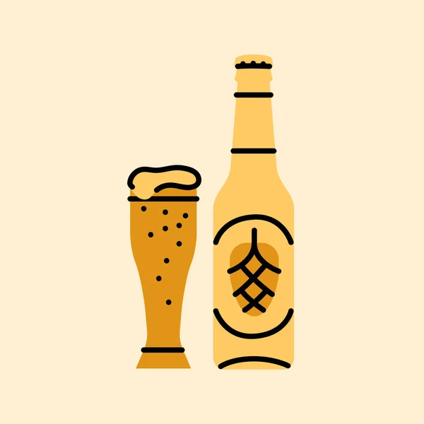 Черная Кружка Бутылка Пива — стоковый вектор