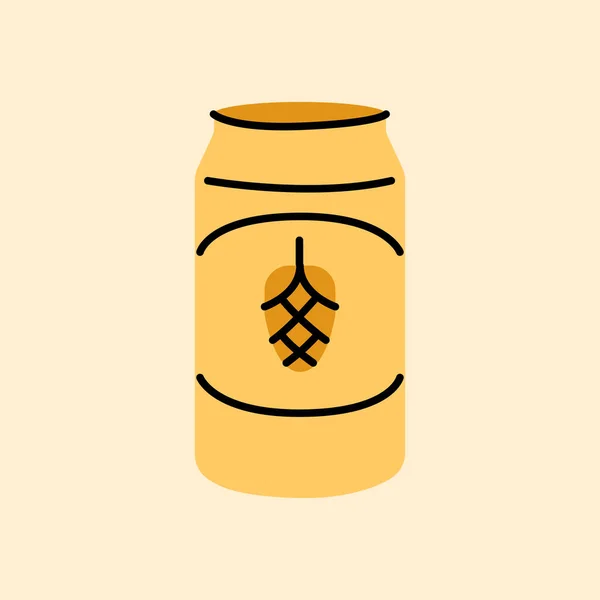 罐装啤酒可以黑线图标 — 图库矢量图片