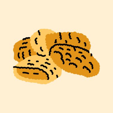 Nuggets siyah çizgi simgesi. 