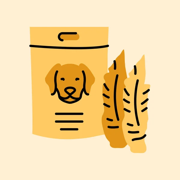 Sachet Dog Snack Black Line Icon — Stock Vector