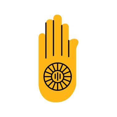  Jainizm renk konsepti. Din izole öge.