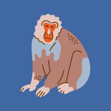 El yapımı gelada maymunu rengi konsepti. Çocuk karakteri. 