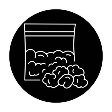 Marihuana rengi ikonu. Kenevir ürün işareti. Narkotik madde.