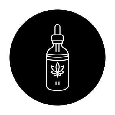 Marihuana yağı siyah çizgi ikonu. Narkotik madde.