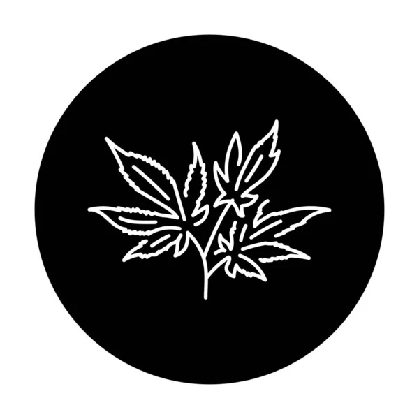 Icono Línea Negra Marihuana Hoja Sustancia Estupefaciente — Archivo Imágenes Vectoriales