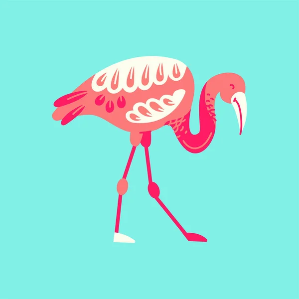Flamingo Vogel Farbelement Abstraktes Exotisches Tier — Stockvektor