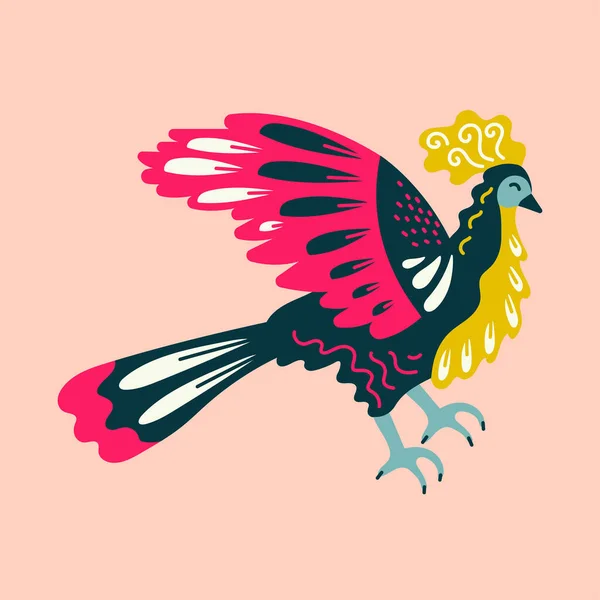 Concepto Color Pájaro Hoatzin Aves Exóticas — Archivo Imágenes Vectoriales