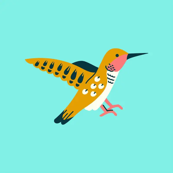 Element Koloru Kolibra Streszczenie Egzotyczne Zwierzę — Wektor stockowy