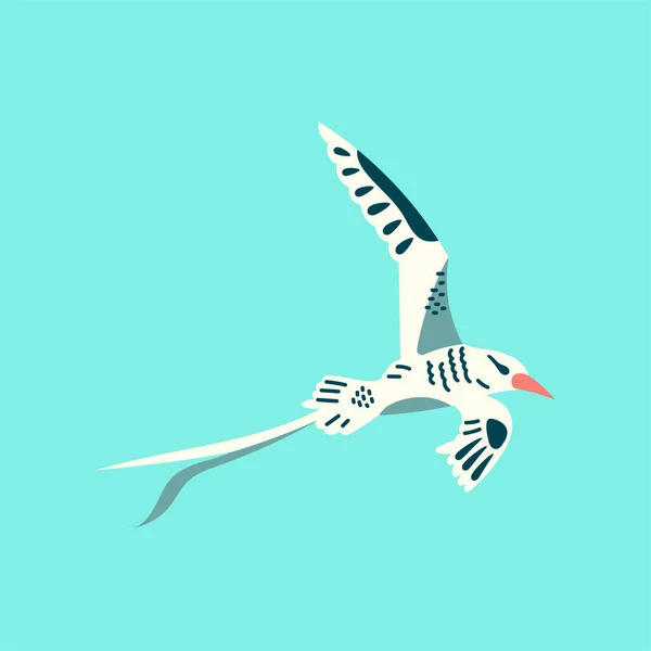 Phaeton Pták Barevný Prvek Abstraktní Exotické Zvíře — Stockový vektor