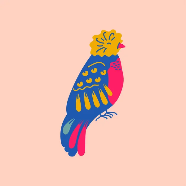 Quetzal Elemento Cor Pássaro Tropical Abstrato Animal Exótico — Vetor de Stock