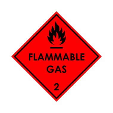 Yanıcı gaz rengi elementi. Tehlikeli madde..