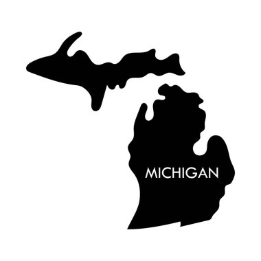 Michigan beyaz arka planda izole edilmiş bir ABD siyah unsuru.