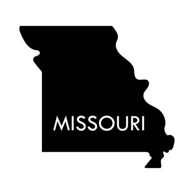 Missouri beyaz arka planda izole edilmiş bir ABD siyah unsuru.