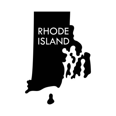 Rhode Island beyaz arka planda izole edilmiş bir ABD eyaleti siyah unsuru.