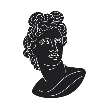 Apollo siyahi heykeli konsepti. 