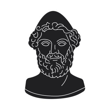 Hephaestus siyah konsepti heykeli. 