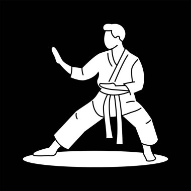 Karate oyuncusu renk kavramı. 