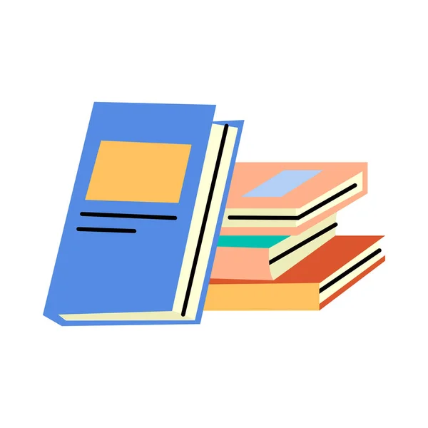 Bücher Stapeln Farbelement Lehrbuch Für Akademische Studien — Stockvektor