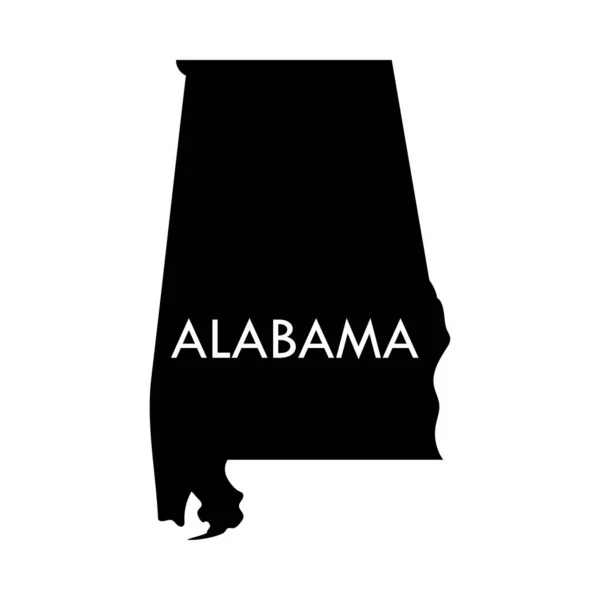 アラバマ州 白い背景に隔離された米国の州の黒い要素 — ストックベクタ