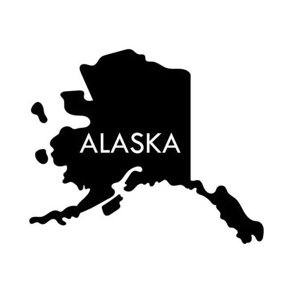 Alaska Een Amerikaanse Staat Zwart Element Geïsoleerd Witte Achtergrond — Stockvector
