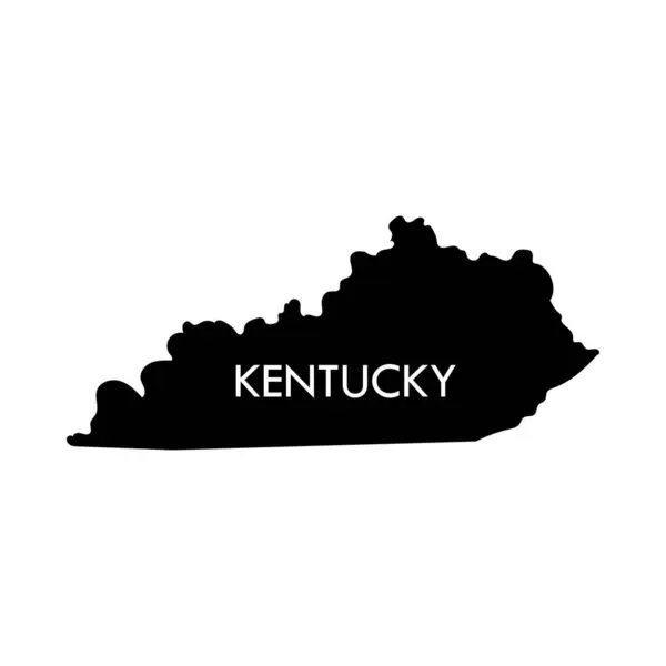 Kentucky Een Amerikaanse Staat Zwart Element Geïsoleerd Witte Achtergrond — Stockvector