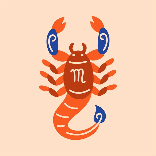 Concept Couleur Scorpion Signe Zodiaque Astrologie Horoscope — Image vectorielle