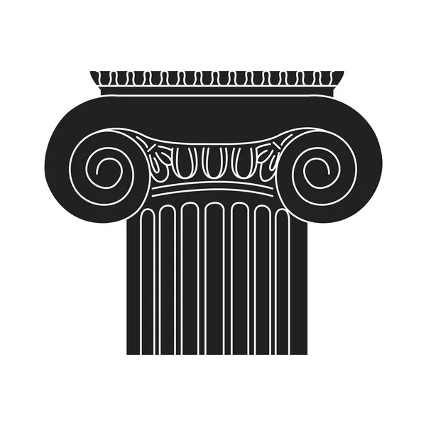 Greek Ionic Column Black Concept — Stock Vector
