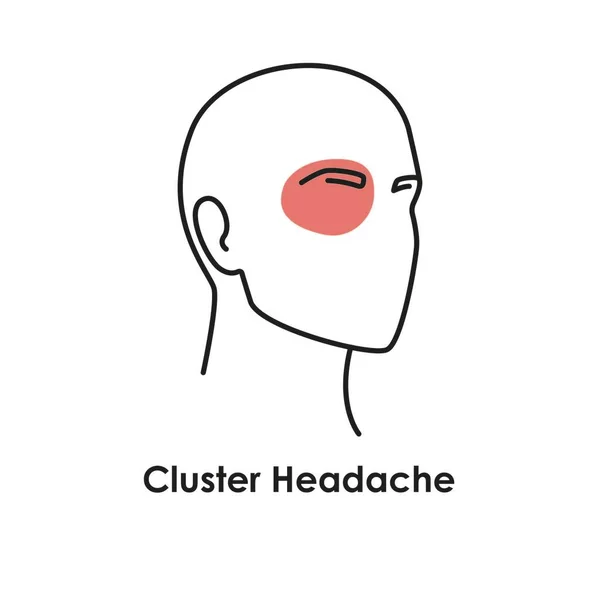 Cluster Headache Color Icon Vector Isolated Illustration — Stock Vector