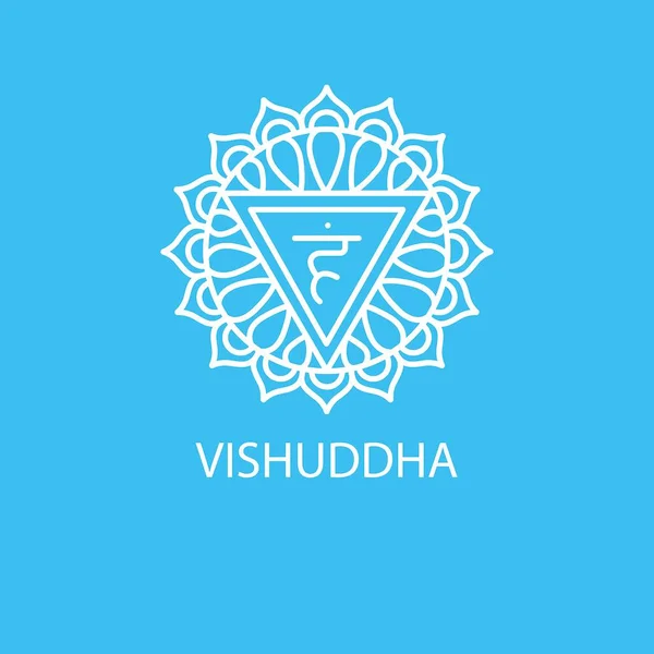 Vishuddha Ícone Cor Chakra Garganta — Vetor de Stock