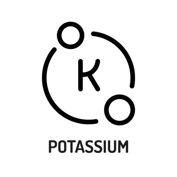 Potassium Line Black Icon Nutrition Facts — Stock Vector