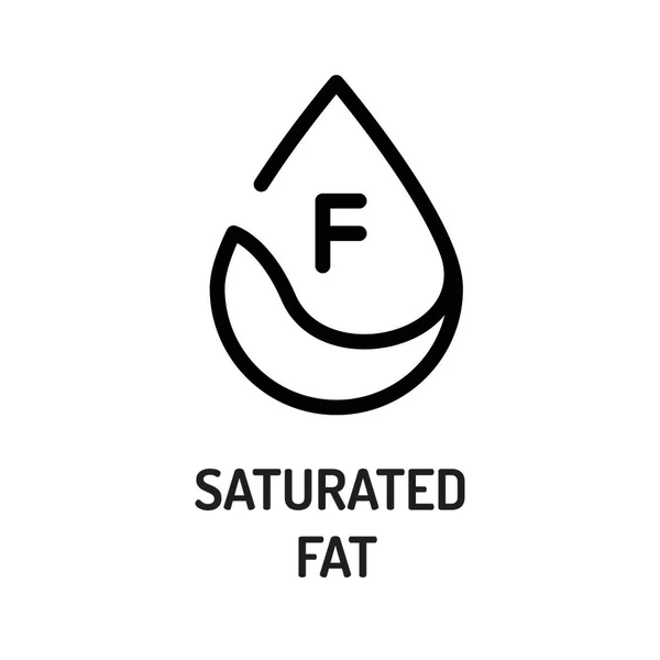 Saturated Fat Line Black Icon Nutrition Facts — Stock Vector