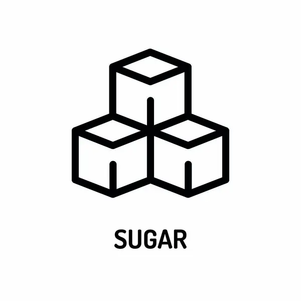 Sugar Line Black Icon Nutrition Facts — Stock Vector