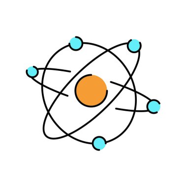Atom renk çizgisi simgesi. Mikroorganizmalar, bakteriler.. 