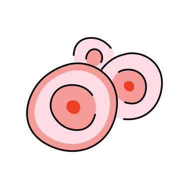 Hücre renk çizgisi simgesi. Organizma örgütü.