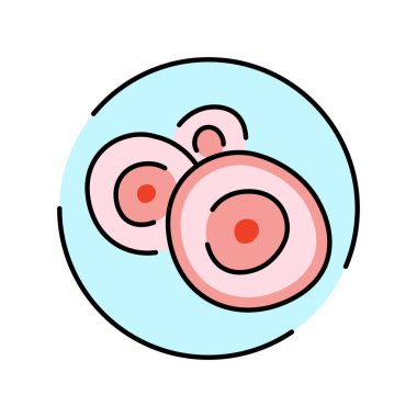 Hücre renk çizgisi simgesi. Organizma örgütü.