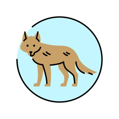 Kurt renk çizgisi simgesi. Vahşi orman köpek hayvanı.. 