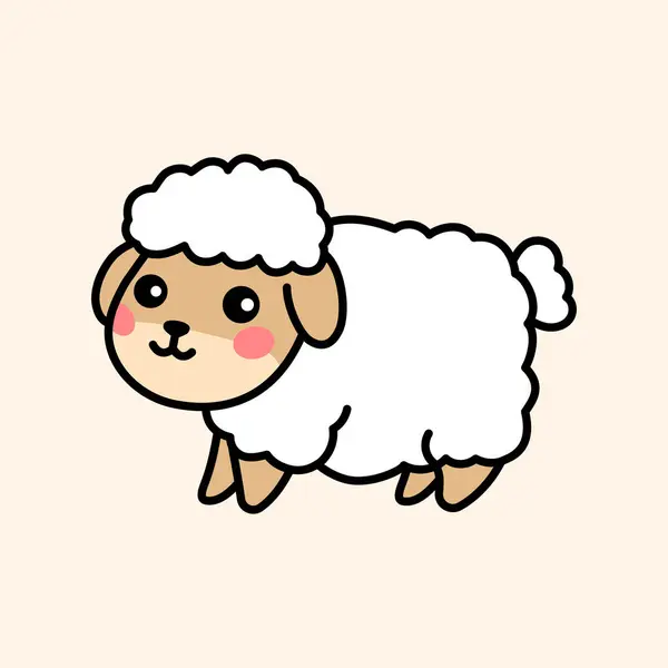 Élément Couleur Mouton Animaux Dessinés Main — Image vectorielle