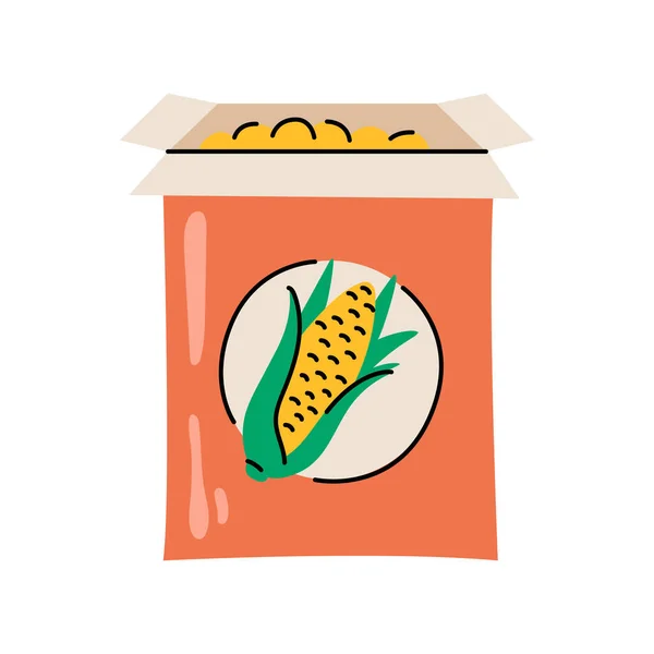Hand Drawn Breakfast Cereal Color Element Cartoon Unprocessed Food — Stock Vector