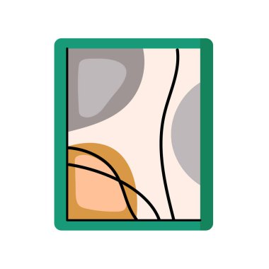 İç düz element için duvar dekoru. Vektör izole işareti. 