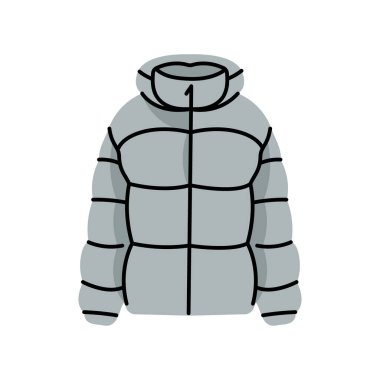 Kışlık ceket düz element. Kış giysileri Vektör izole işareti.