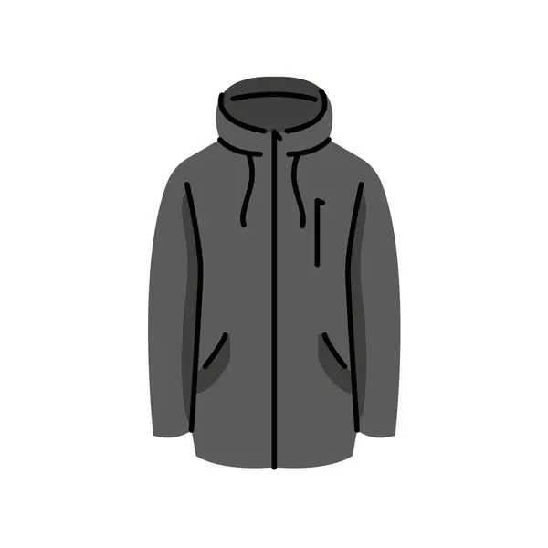 Kışlık Ceket Düz Element Kış Giysileri Vektör Izole Işareti — Stok Vektör