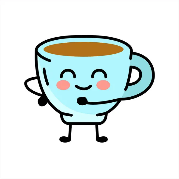 杯可可色元素 卡通人物快乐 — 图库矢量图片