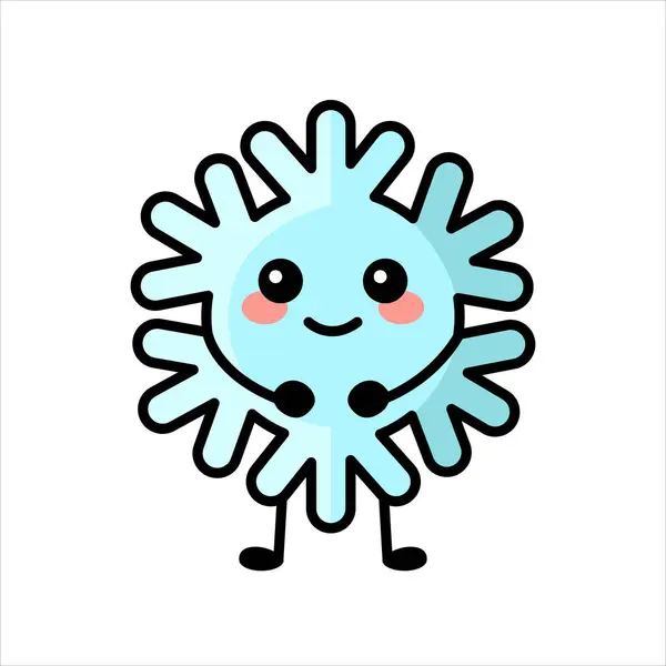 Snowflake Color Element Cartoon Happy Character — Stock Vector