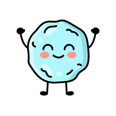 Kartopu simgesi renk elementi. Çizgi film karakteri. Duyguların maskotu. Mutlu yıllar..