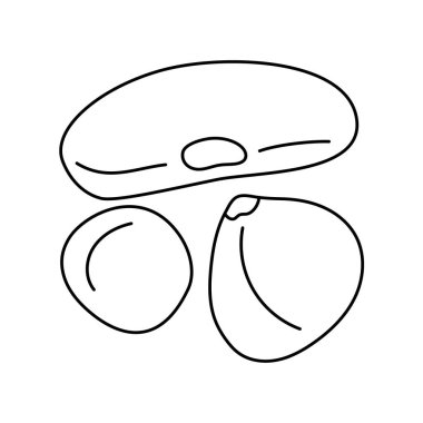 El yapımı fasulye: fasulye, nohut, bezelye rengi element. İşlenmemiş yemek çizgi filmi. 