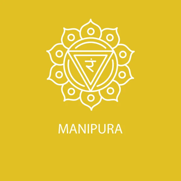 Manipura Ícone Cor Chakra Plexo Solar — Vetor de Stock