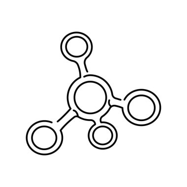 Moleküllerin renk çizgisi simgesi. Mikroorganizmalar, bakteriler.. 