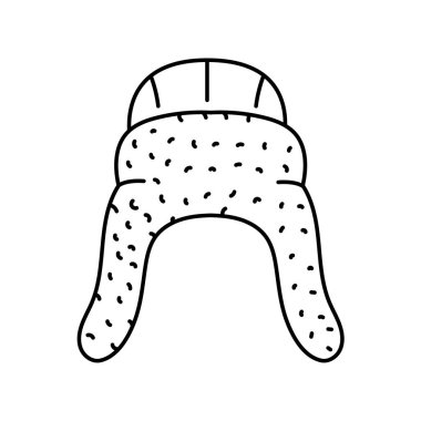 Kulak düzleştirici. Kış giysileri Vektör izole işareti.