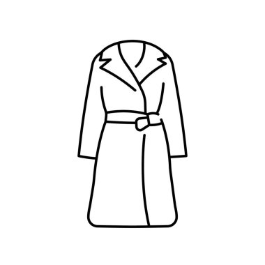 Kışlık ceket düz element. Kış giysileri Vektör izole işareti.