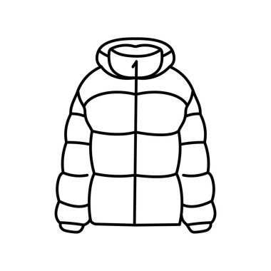 Kışlık ceket düz element. Kış giysileri Vektör izole işareti.